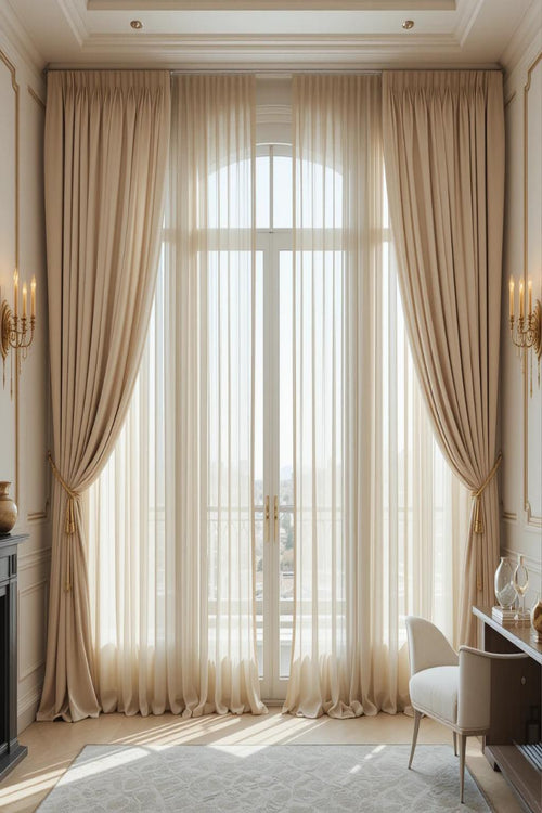 Custom Belgian Linen Curtain – Natural Flax