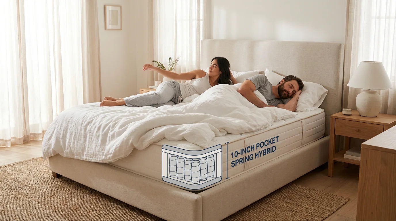 ComfortNest 10" Pocketed Hybrid Spring Mattress | Individually Wrapped Coils + Memory Foam