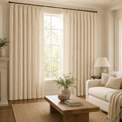 Cotton Curtain Panel | Charcoal & Cream