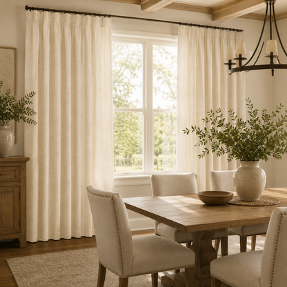 Cotton Curtain Panel | Charcoal & Cream