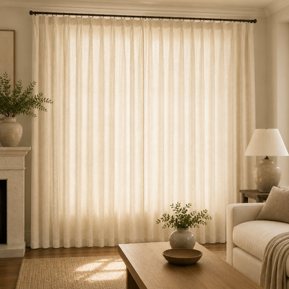 Cotton Curtain Panel | Charcoal & Cream