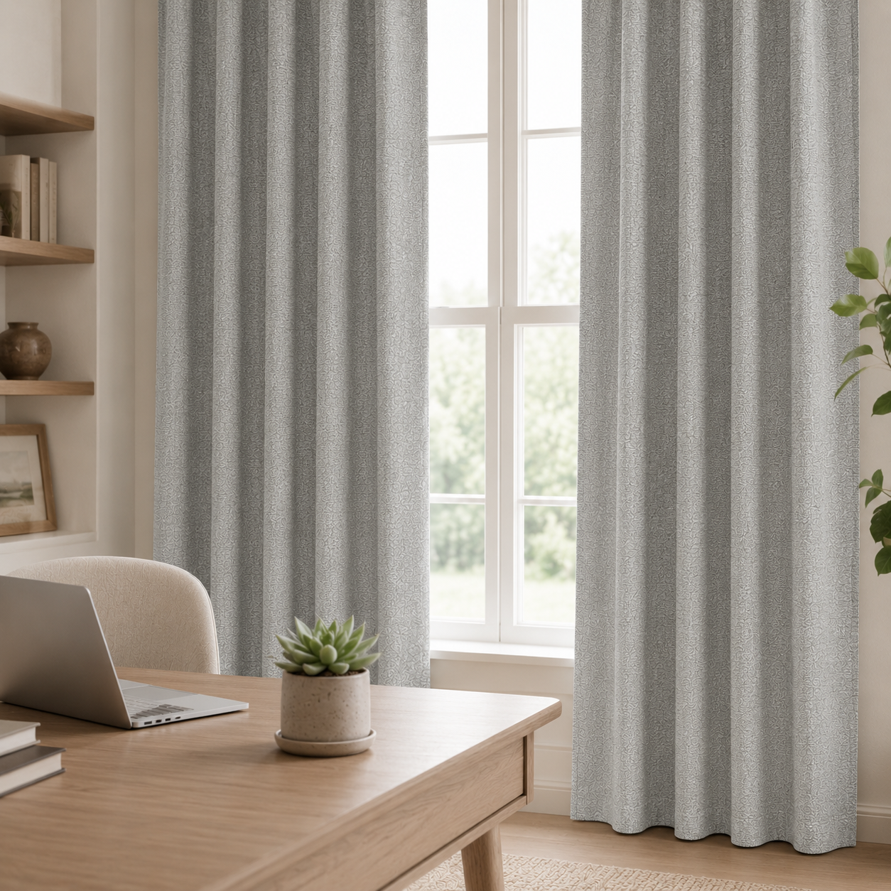 Premium Cotton Curtain | Dusty Blue, Ivory & Sage Green