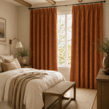 Cotton Curtain Panel | Charcoal & Cream