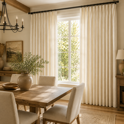 Premium Cotton Curtain | Dusty Blue, Ivory & Sage Green
