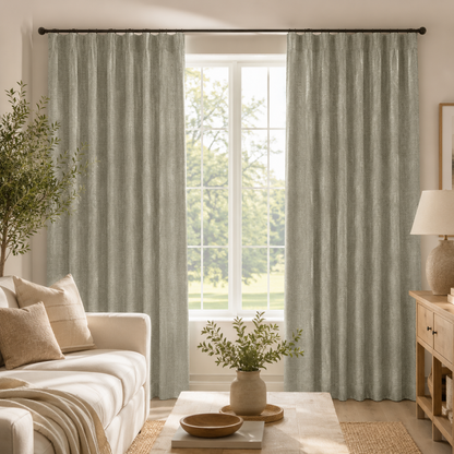 Premium Cotton Curtain | Dusty Blue, Ivory & Sage Green