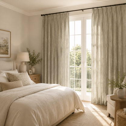 Premium Cotton Curtain | Dusty Blue, Ivory & Sage Green