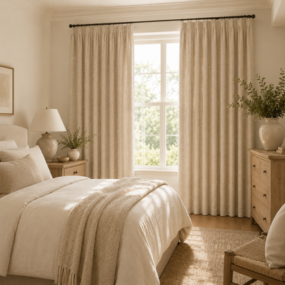 Cotton Curtain Panel | Charcoal & Cream